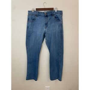 Wrangler Slim Straight Jeans Mens 36x30 Blue Medium Wash 10MGW88AL Excellent